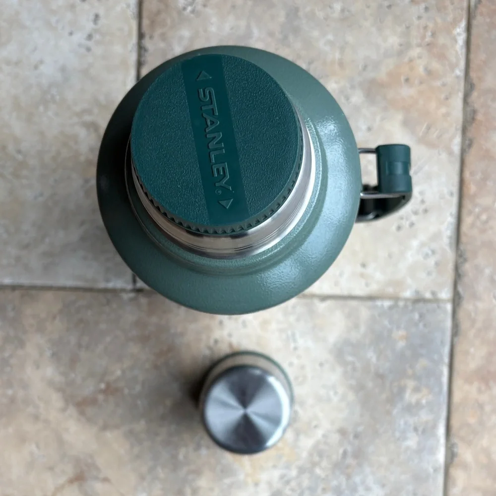 Stanley Classic Green Thermos with Silver Accents - Picture 6 of 11